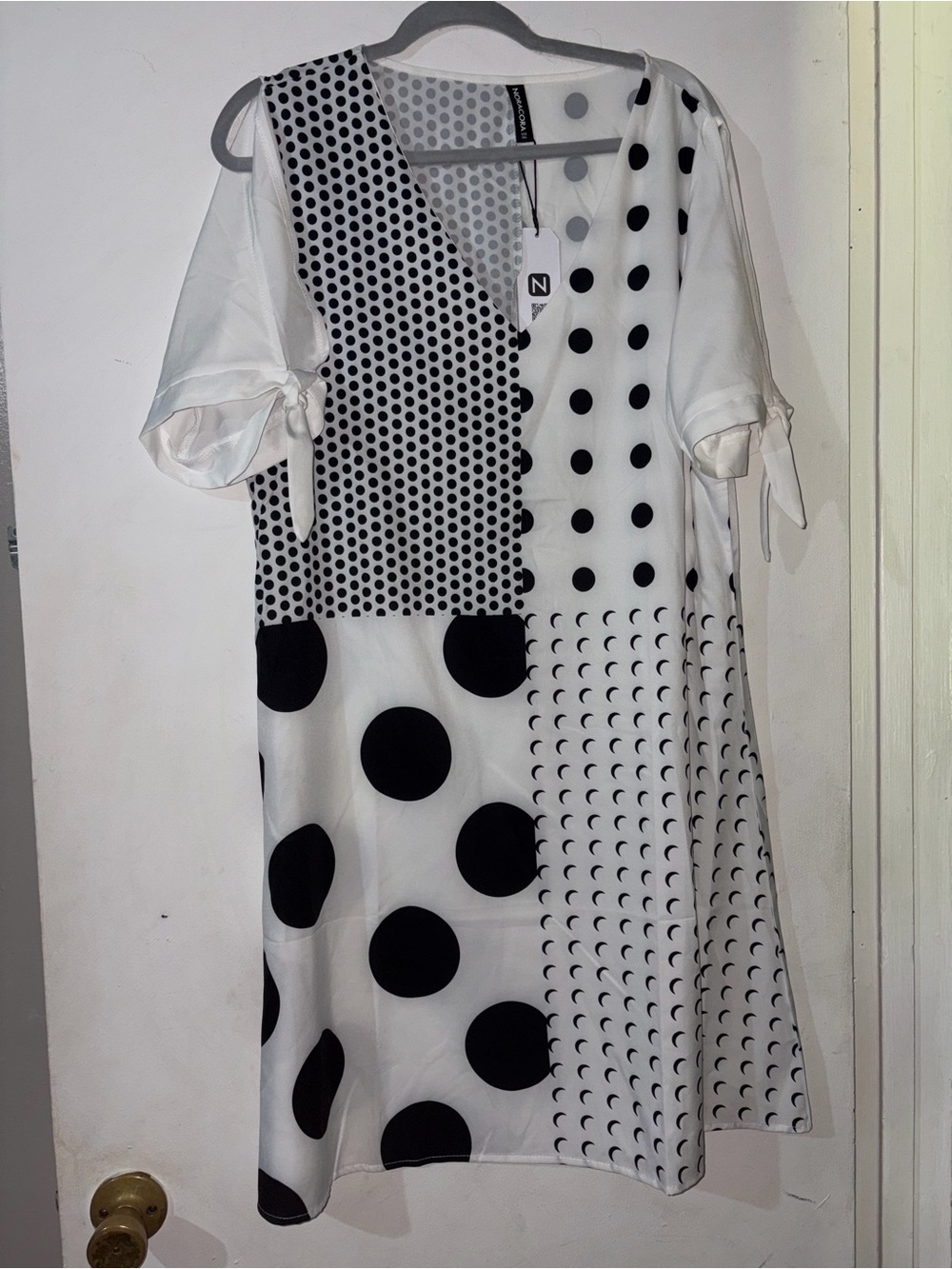 NWT Black & White Polka Dot Swim Coverup Dress